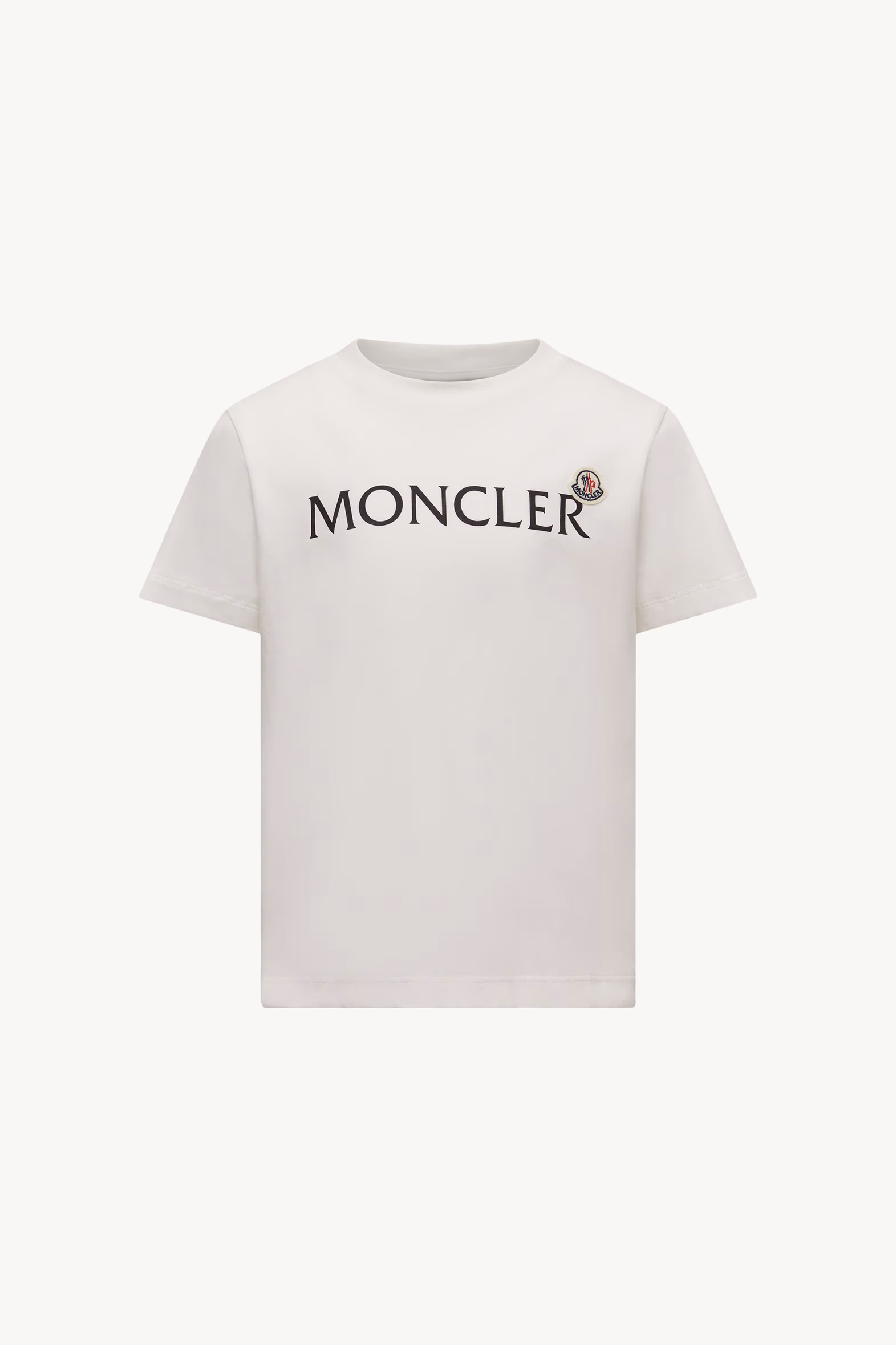 Logo Cotton T-Shirt Boy White Moncler 0